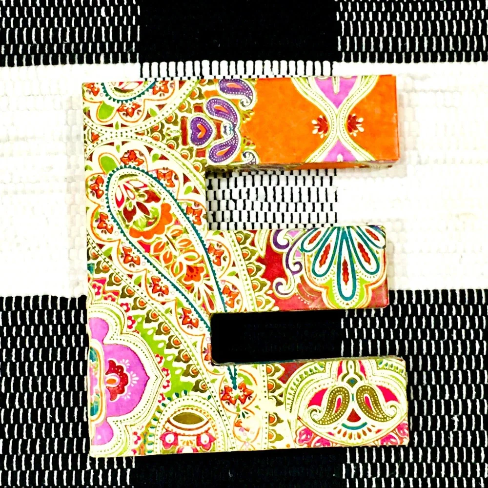 Boho initial letter E home decor baby nursery office baby shower